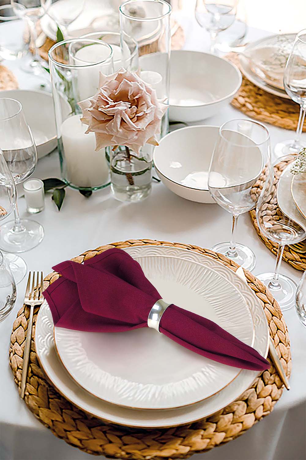 Servetten Maroon Rood 51x51cm - Treb SP