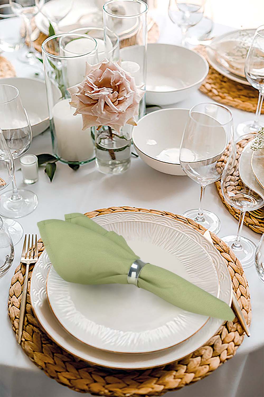 Servetten Kiwi Groen 51x51cm Treb SP