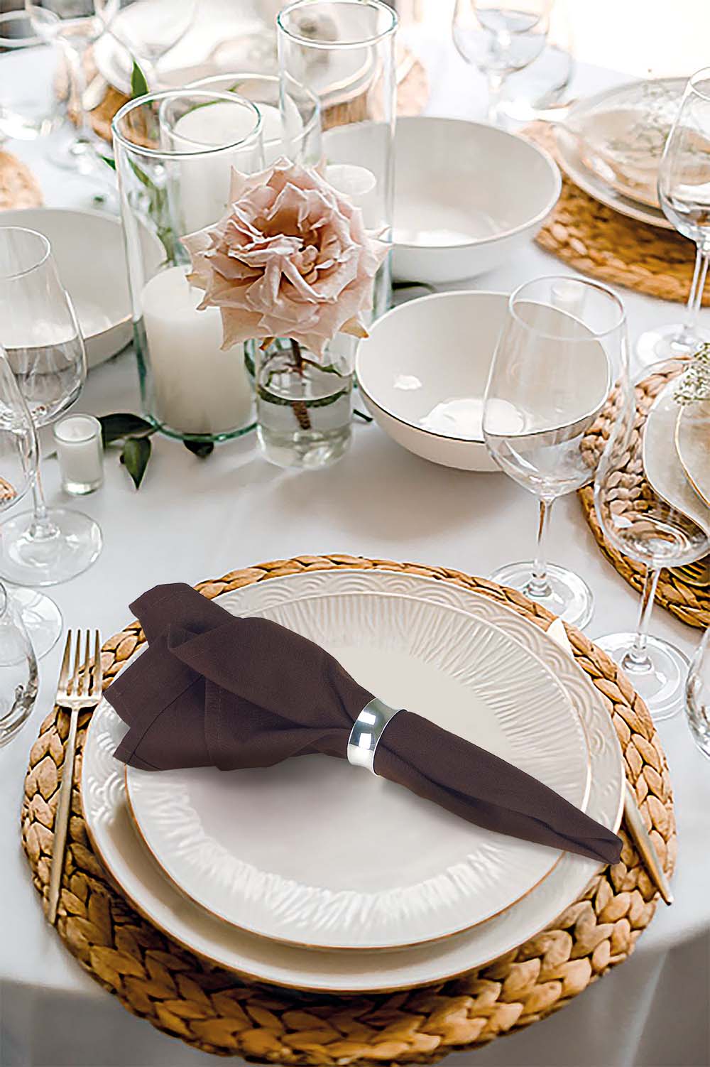 Servetten Mocha Bruin 51x51cm Treb SP