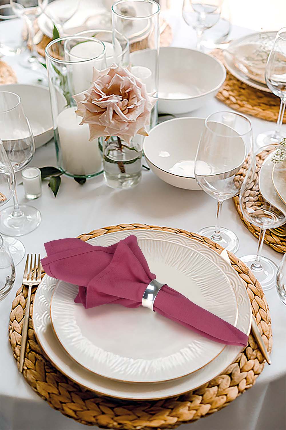 Servetten Wild Raspberry Rood 51x51cm Treb SP