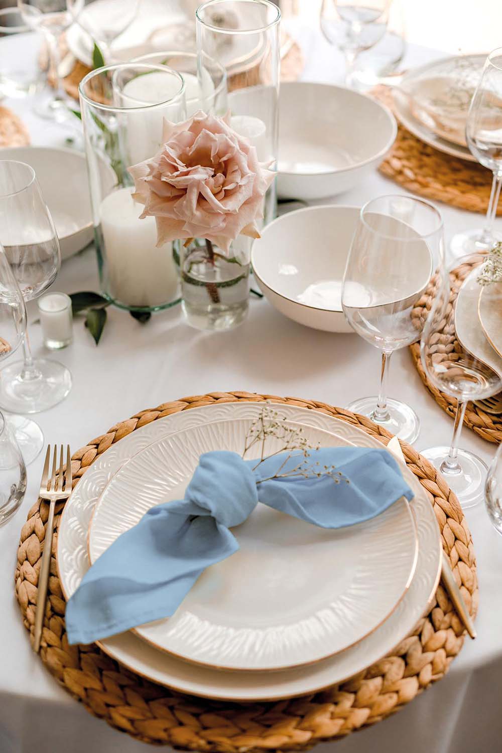 Servetten Lichtblauw 40x40cm Katoen - Treb X