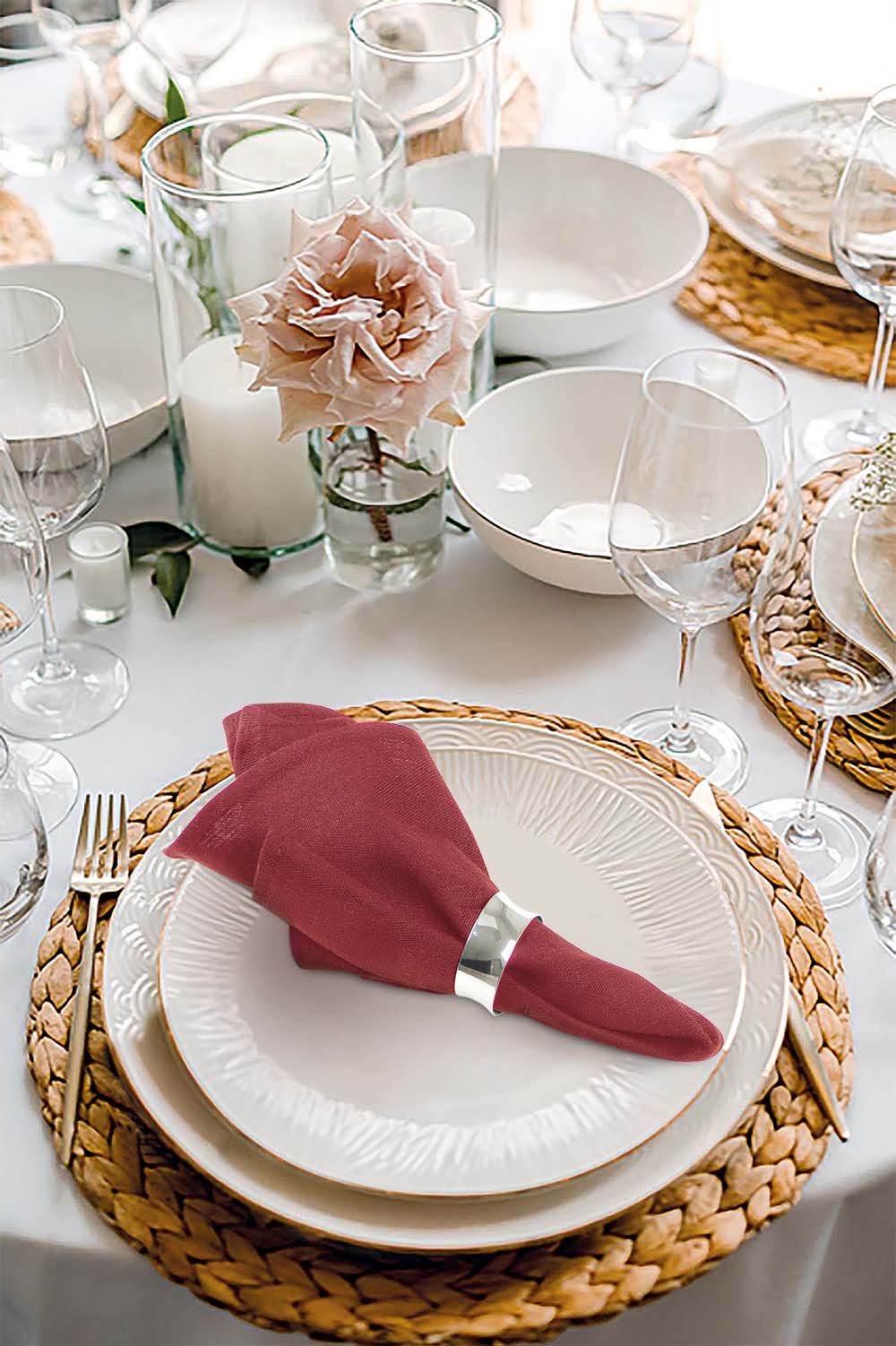 Servetten Bordeaux Rood 40x40cm Katoen - Treb X