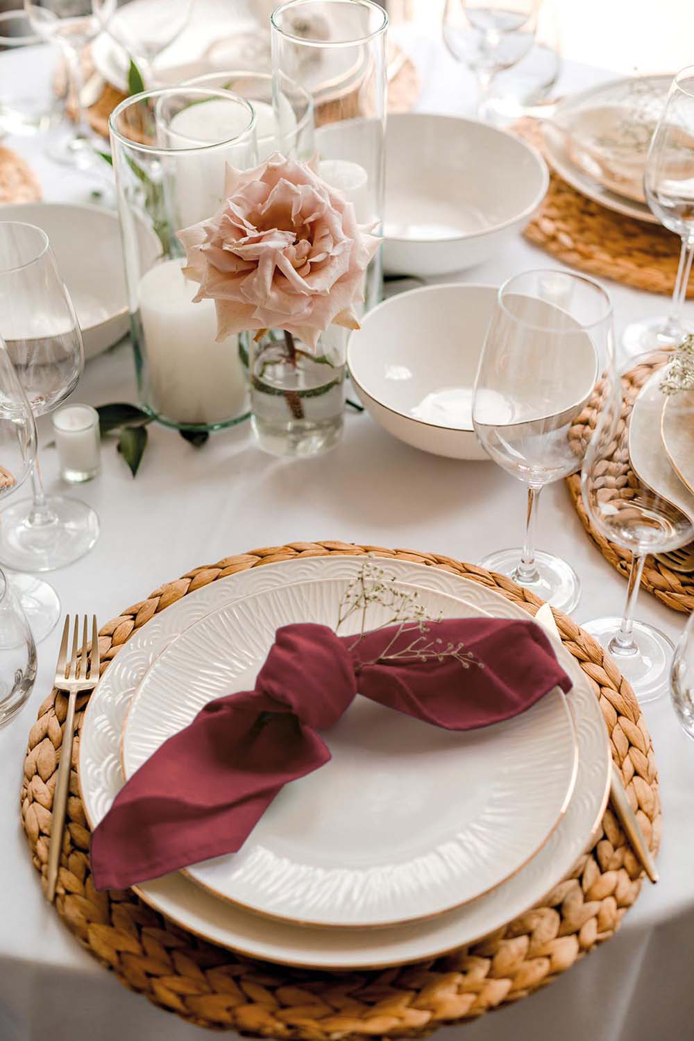 Servetten Bordeaux Rood 40x40cm Katoen - Treb X