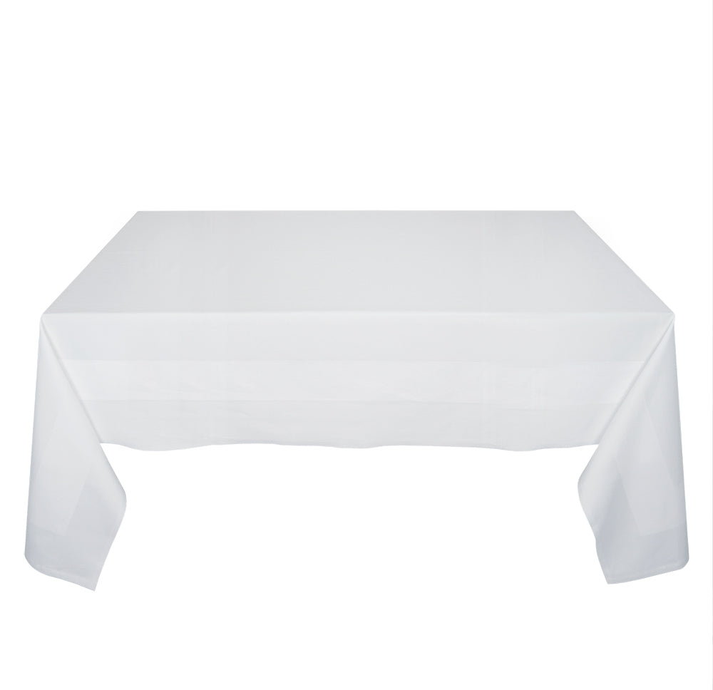Tafelkleden Wit 105x105cm Met Ingeweven Satijnband - Treb Classic