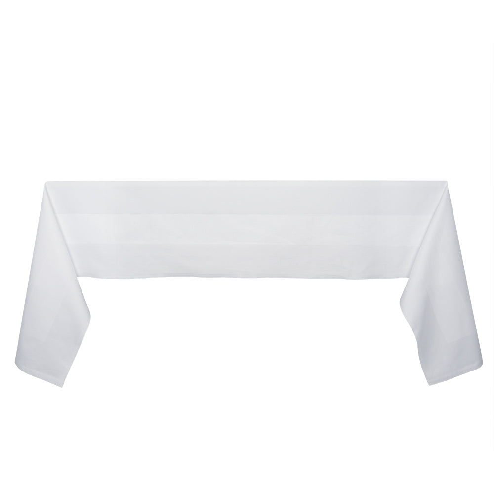 Tafelkleden Wit 160x165cm Met Ingeweven Satijnband - Treb Classic