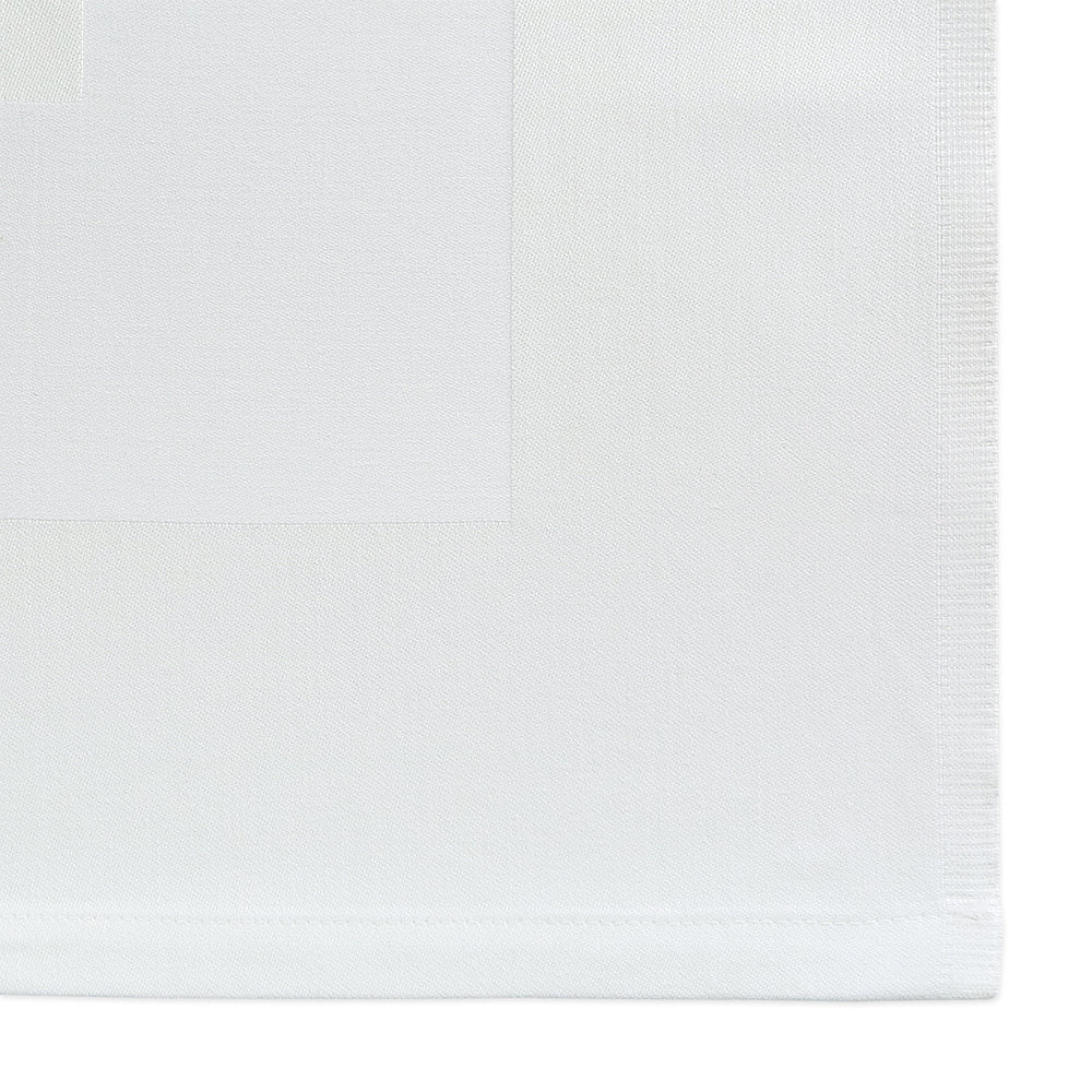 Tafelkleden Wit 160x165cm Met Ingeweven Satijnband - Treb Classic