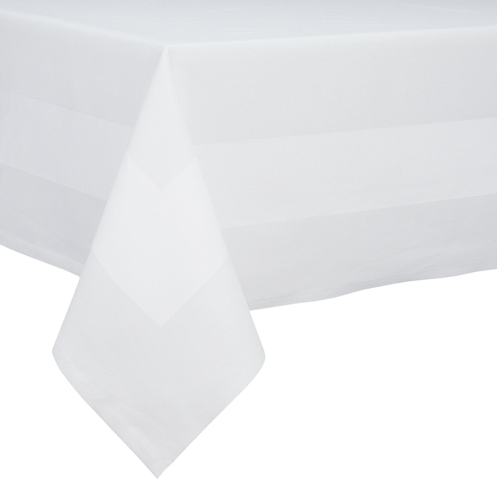 Tafelkleden Wit 105x105cm Met Ingeweven Satijnband - Treb Classic