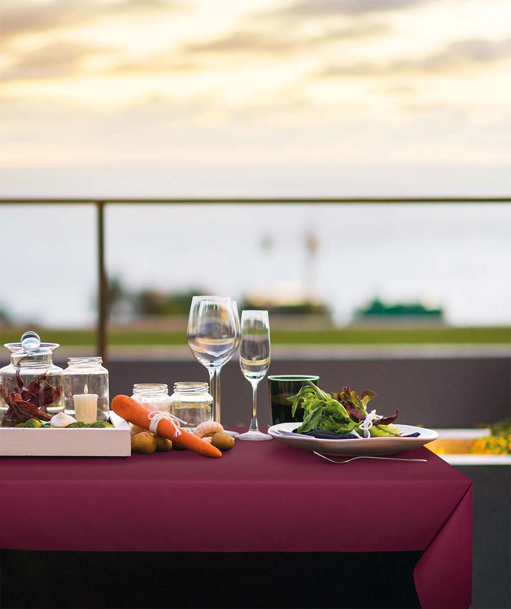 Tafelkleden Maroon Rood 163x163cm - Treb SP