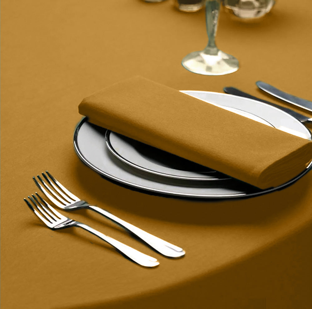 Tafelkleden Rond Gold Geel 132cm Ø - Treb SP