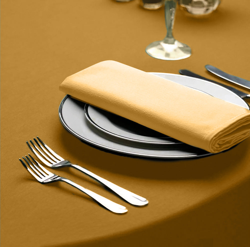 Tafelkleden Rond Gold Geel 132cm Ø - Treb SP