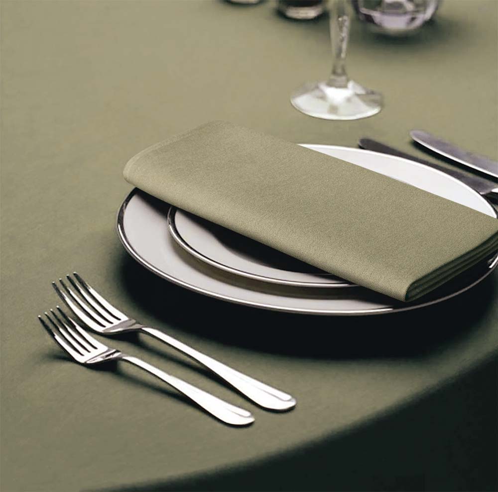 Tafelkleden Rond Olive Groen 330cm Ø - Treb SP