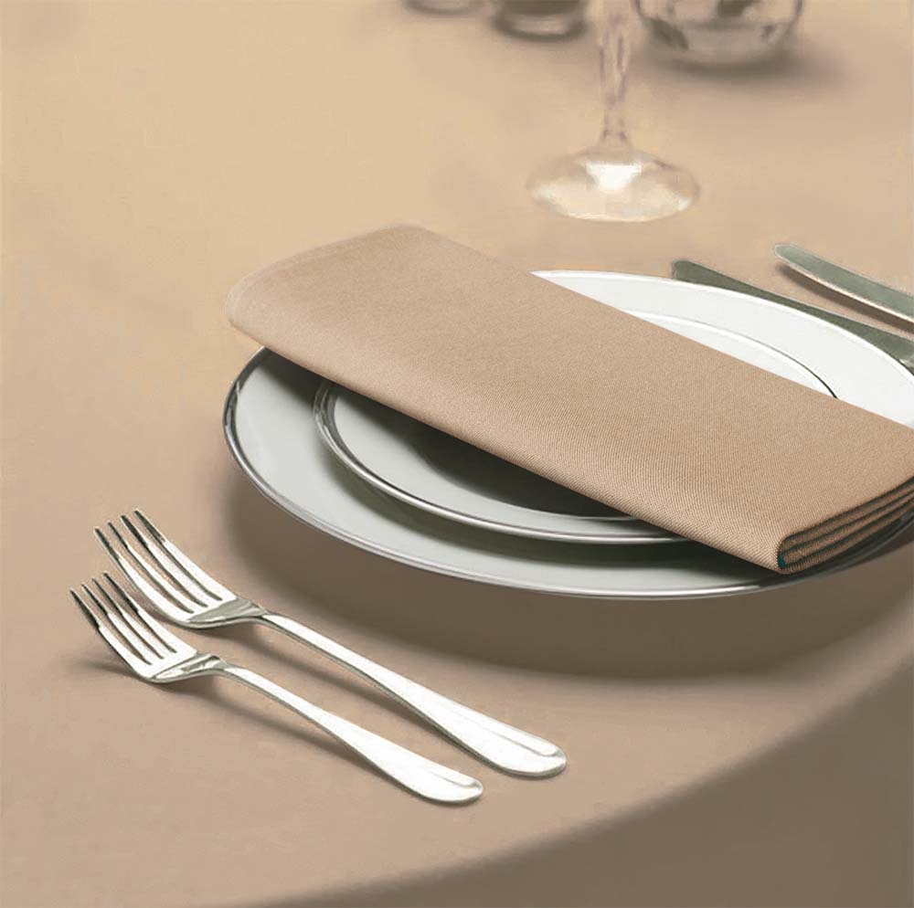 Tafelkleden Rond Sandalwood Bruin 330cm Ø - Treb SP