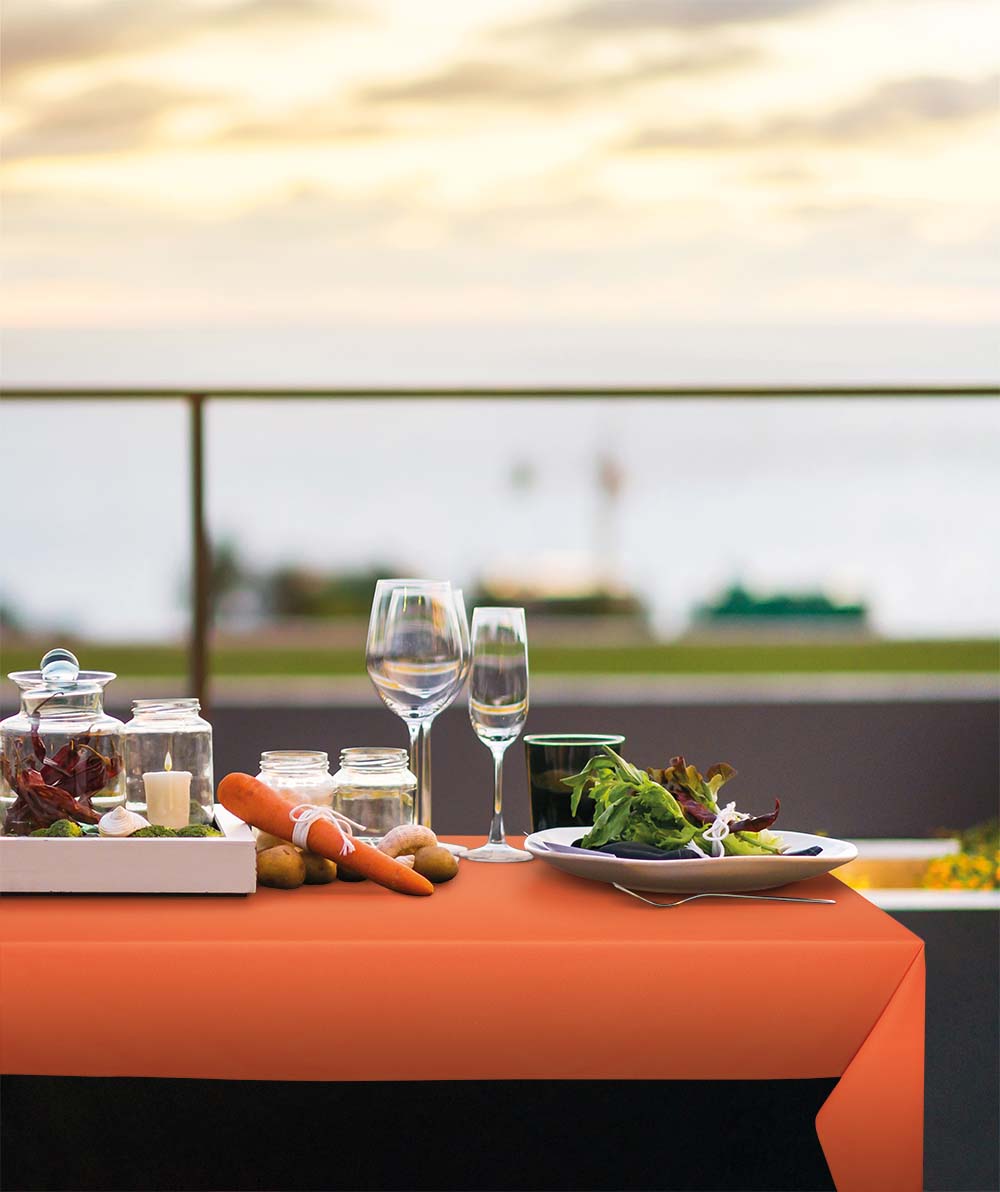 Tafelkleden Tangerine Oranje 114x114cm - Treb SP