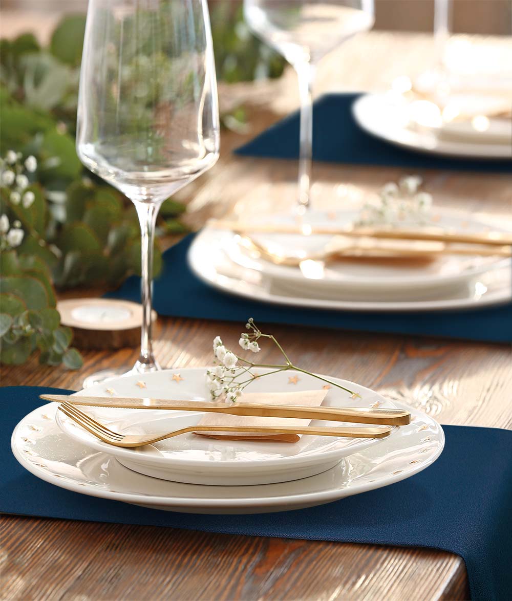 Tafellopers Navy Blauw 30x132cm Treb SP